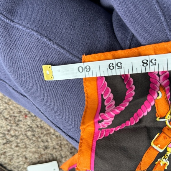 Talbots Multi Color Pink Orange Tassel Print 100% Silk Scarf 12” x 60” - Picture 6 of 6